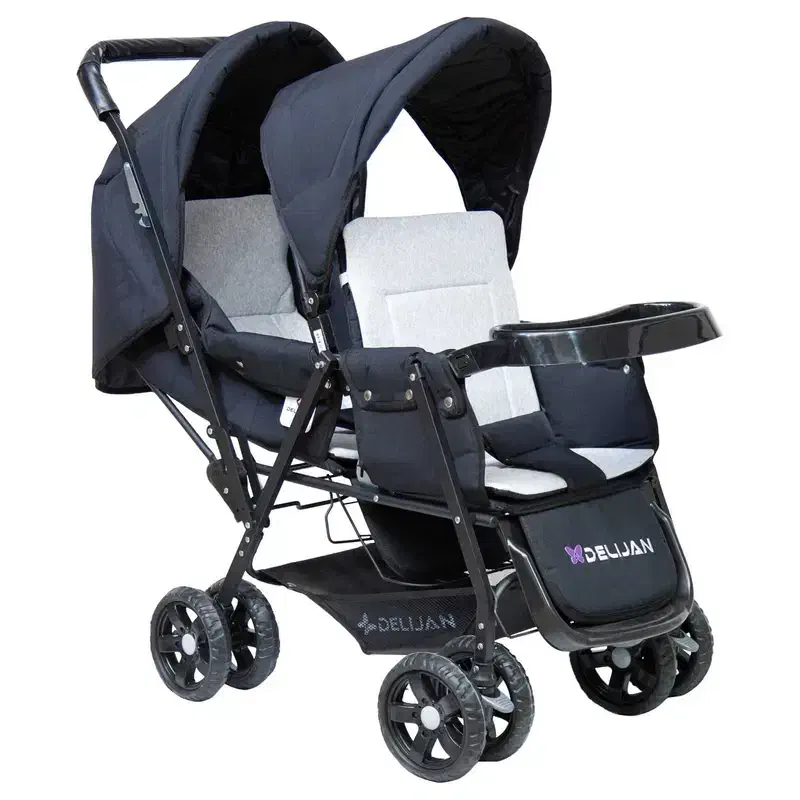 کالسکه دوقلو پشت سرهم دوتا کریر و روروئک|کالسکه و لوازم جانبی|مرند, |دیوار