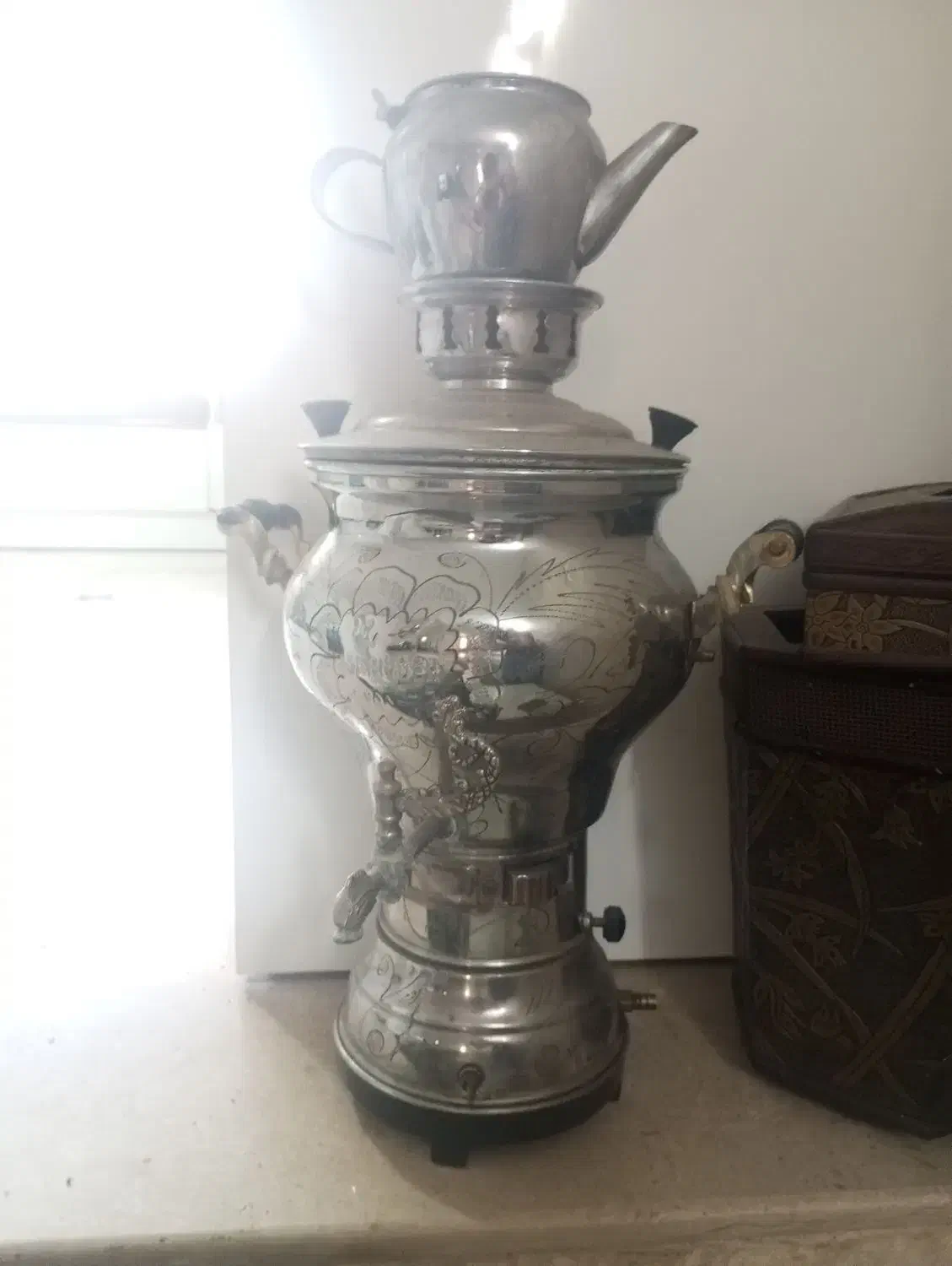 سماور گازی برنجی 6لیتری|سماور، چایساز، قهوهساز|تهران, ابوذر|دیوار