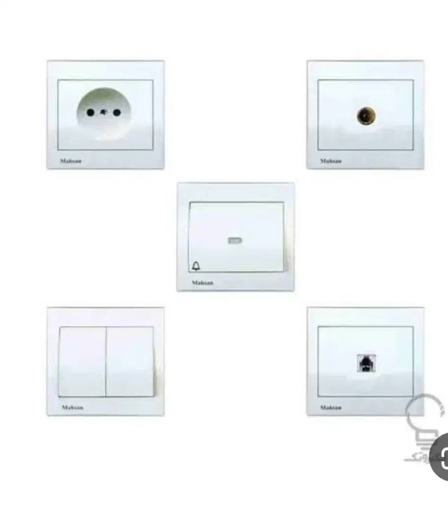 کلید و پریز سفید مهسا|مصالح و تجهیزات ساختمان|جوانرود, |دیوار