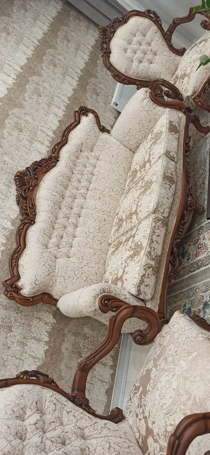 مبل تمام چوب گردو با کاور ژله ای نو و استفاده نشده|مبلمان خانگی و میز عسلی|تهران, وردآورد|دیوار