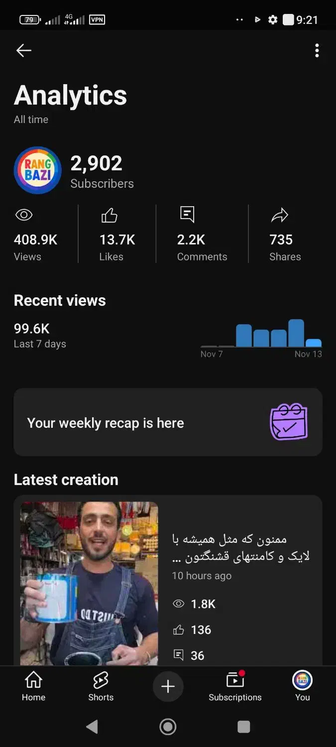 چنل یوتیوب 2.9K / آمار فوقالعاده|لوازم جانبی موبایل و تبلت|مشهد, شهید معقول|دیوار
