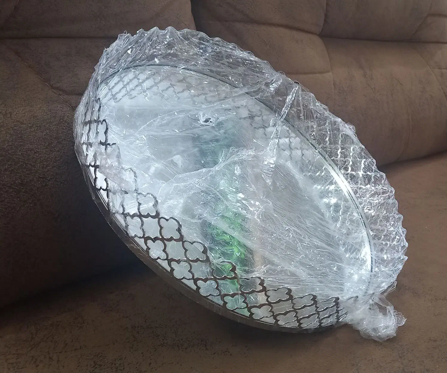 سینی آینه دار ( میوه خوری )|ظروف سرو و پذیرایی|کاشان, کارگر|دیوار