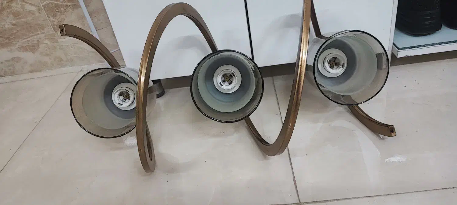 لوستر برنز ۳شاخه|لوستر و چراغ آویز|مشهد, ابوذر|دیوار