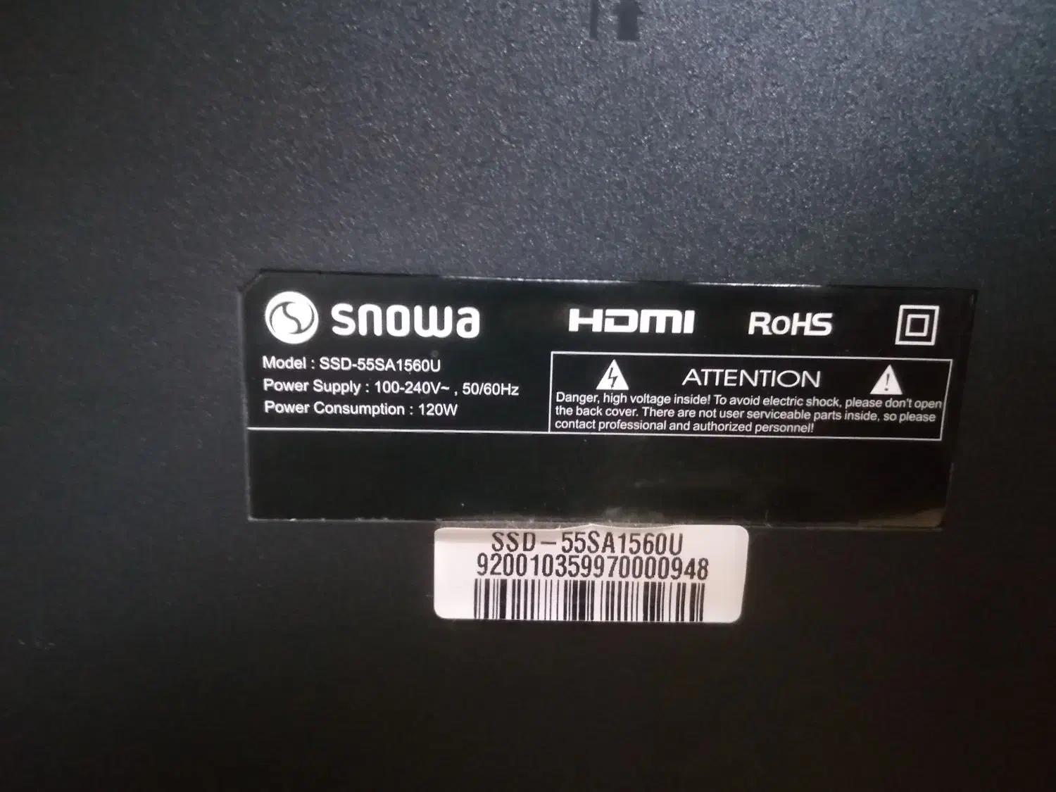 تلویزیون 55 اینچ اسنوا پنل شکسته|تلویزیون و پروژکتور|بوشهر, |دیوار