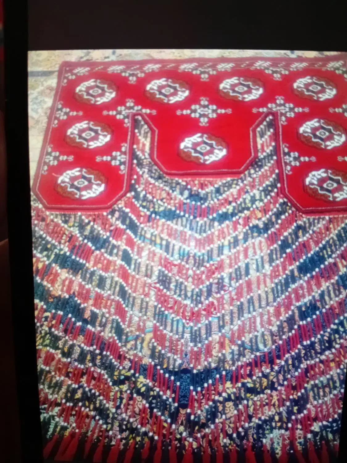 پرده ترکمنی دست بافت|پرده، رانر، رومیزی|گرگان, |دیوار