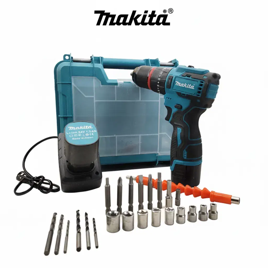 دریل شارژی۲۴ولت براشلس چکشی ماکیتا دو باطری ولوازم|ماشینآلات صنعتی|تهران, شیخ هادی|دیوار