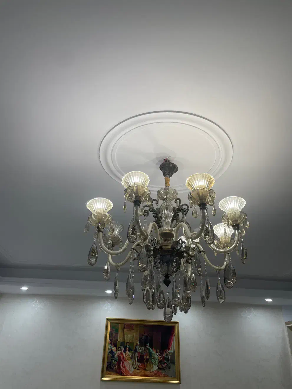 لوستر برنجی کریستال|لوستر و چراغ آویز|تهران, کیانشهر|دیوار