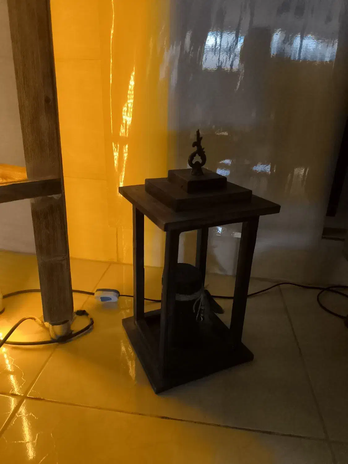 سه وسیله چوبی دست ساز اباژور کنارسالنی و وارمر|چراغ خواب و آباژور|یزد, |دیوار