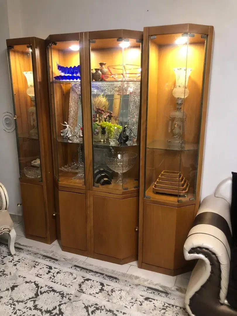 دکور ۴ تکه تمام چوب ایتالیایی|بوفه، ویترین، کنسول|کرج, فاز ۴ مهرشهر|دیوار