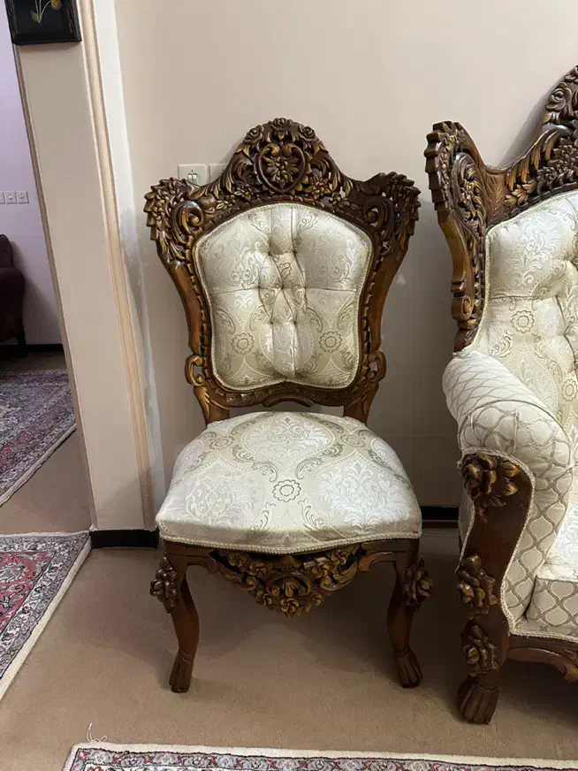 مبل سلطنتی چوب گردو|مبلمان خانگی و میز عسلی|همدان, |دیوار