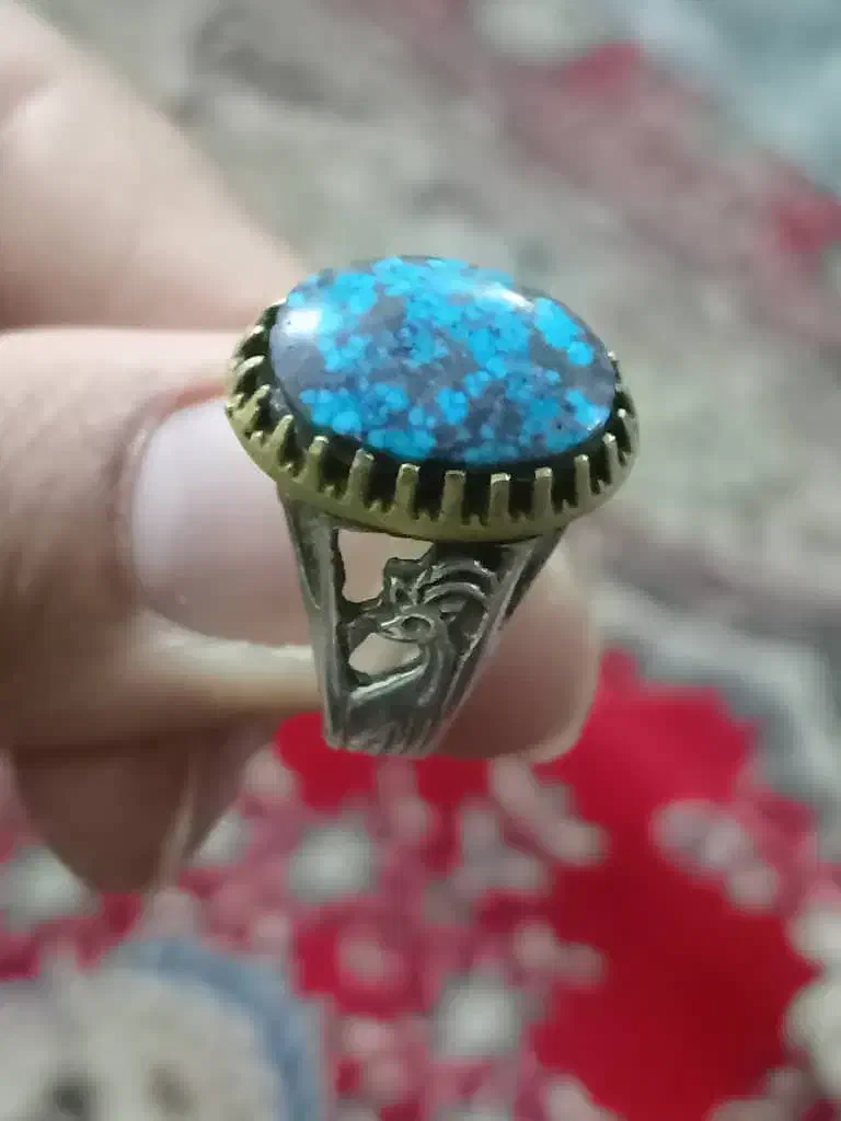 انگشترنقره دستسازفیروزه نیشابور ویاقوت کبود|جواهرات|شیراز, دباغ خانه|دیوار