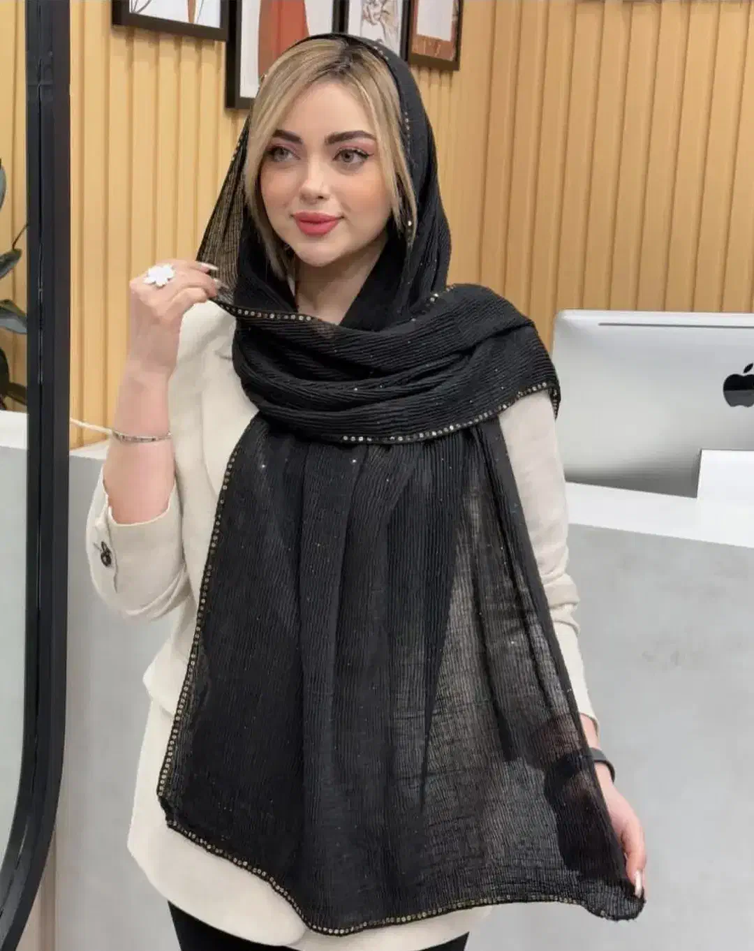 شال وارداتی دور پولکی|لباس|آستانه اشرفیه, |دیوار