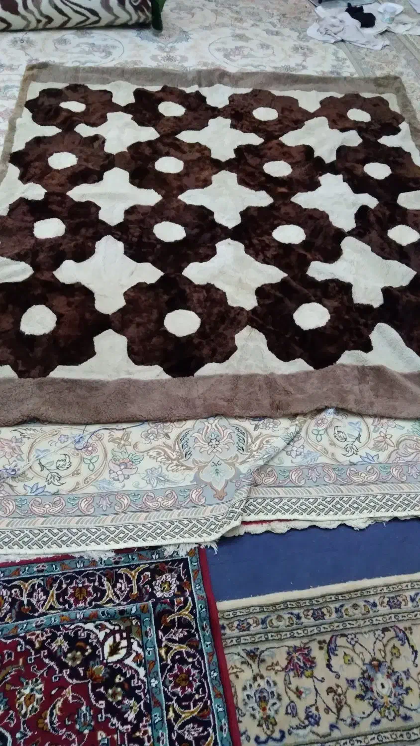 روتختی چرم وپوست طبیعی کارتیکه دوزی دستی|سرویس روتختی|فشاپویه, |دیوار