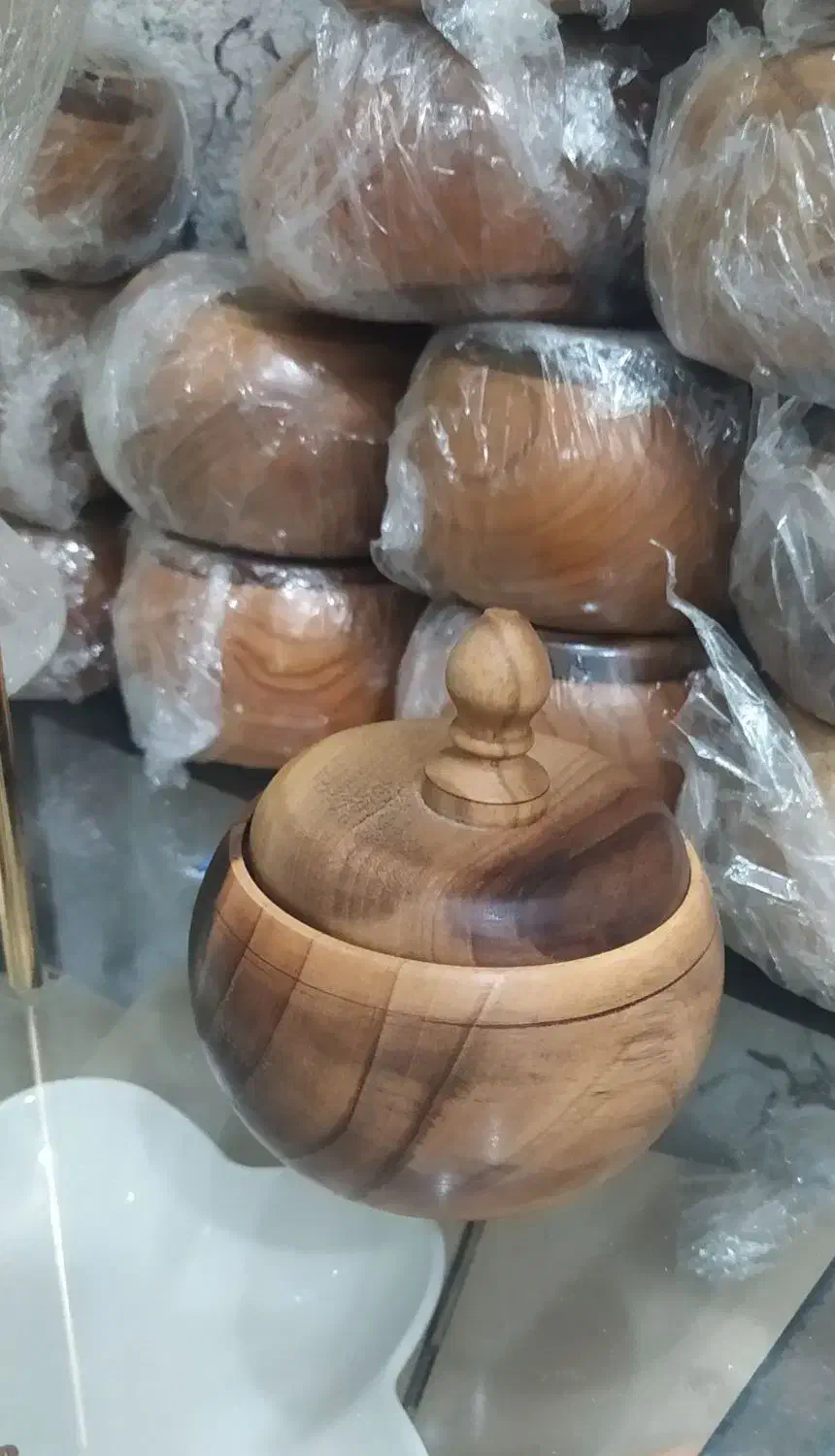 چند تیکه ظرف چوبی|صنایع دستی و سایر لوازم تزئینی|خرم‌آباد, |دیوار