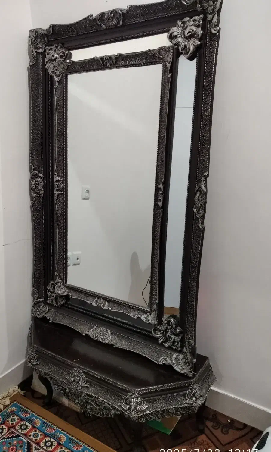 ایینه کنسول به همراه ساعت و شمعدانی|بوفه، ویترین، کنسول|لاران, |دیوار