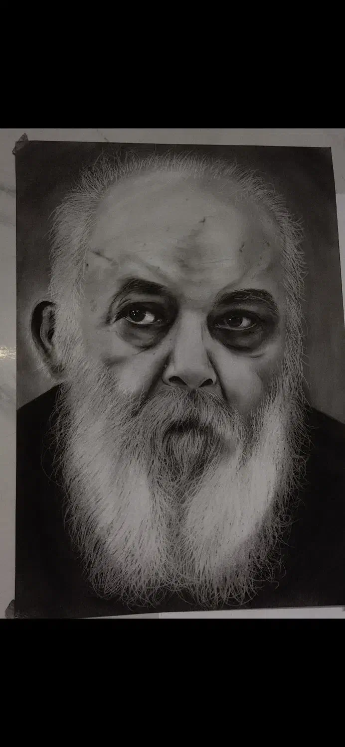 طراحی چهره سیاه قلم|تابلو، نقاشی، عکس|چناران, |دیوار