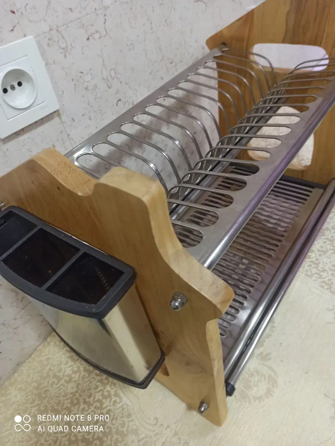 جاظرفی بامبو و استیل|آب‌چکان و نظم‌دهنده ظروف|خرم‌آباد, |دیوار