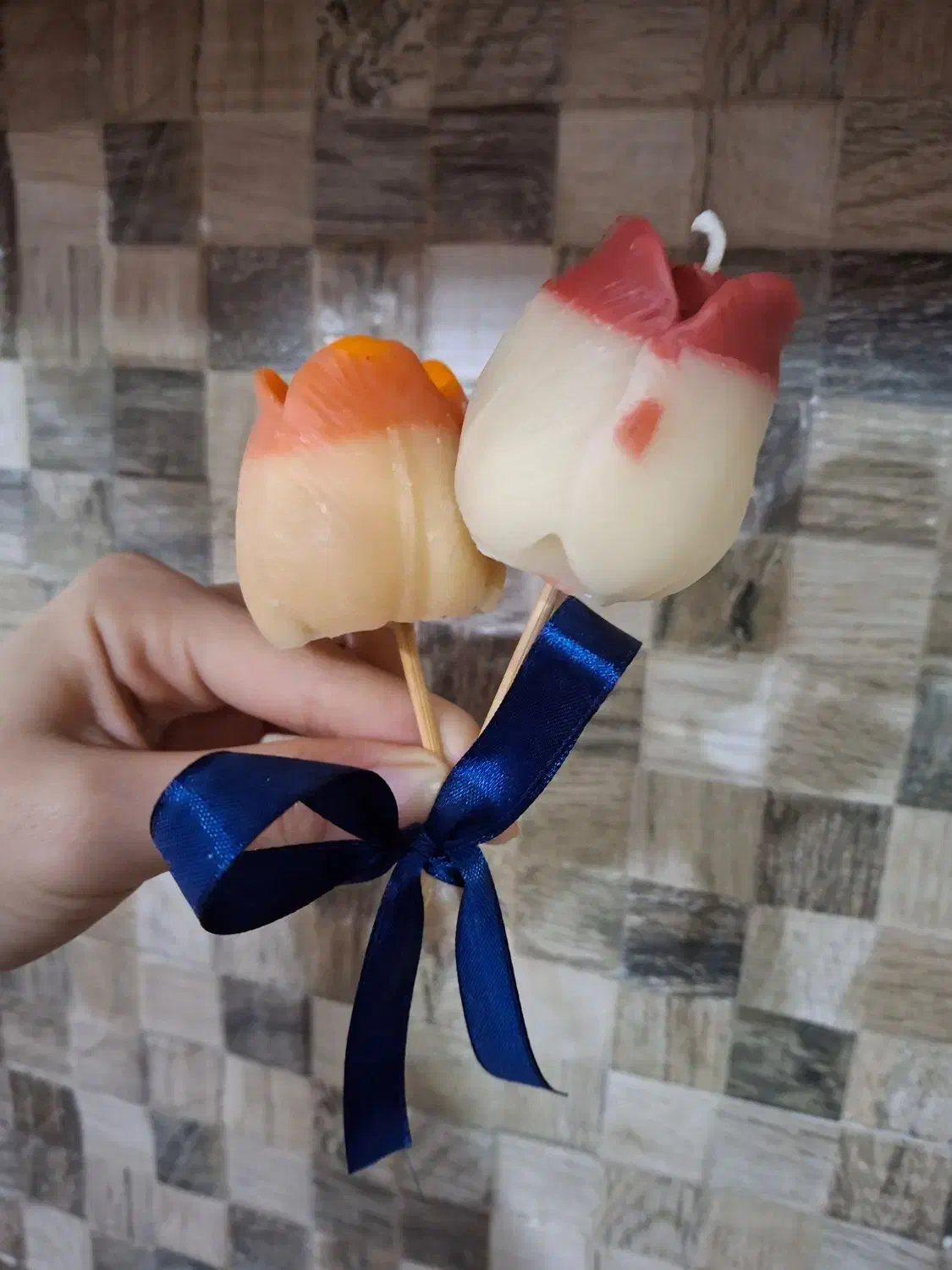 دست گل شمع. گل لاله|صنایع دستی و سایر لوازم تزئینی|کیاکلا, |دیوار