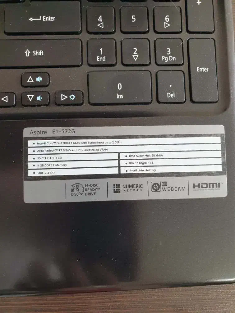 لپ تاپ ایسر مدل e1-572g|رایانه همراه|اصفهان, شهرک امام خمینی|دیوار