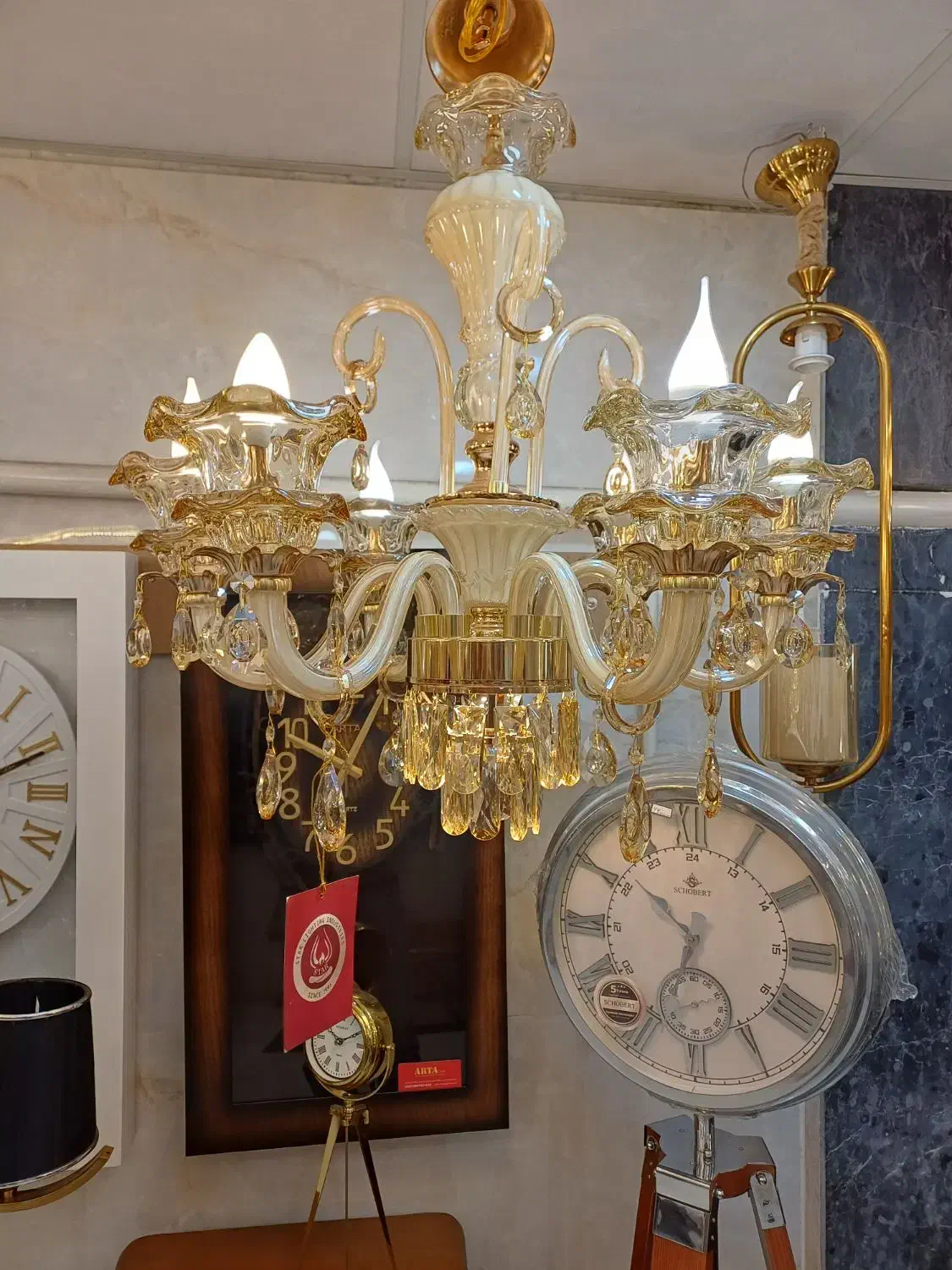 لوستر کریستالی|لوستر و چراغ آویز|همدان, |دیوار