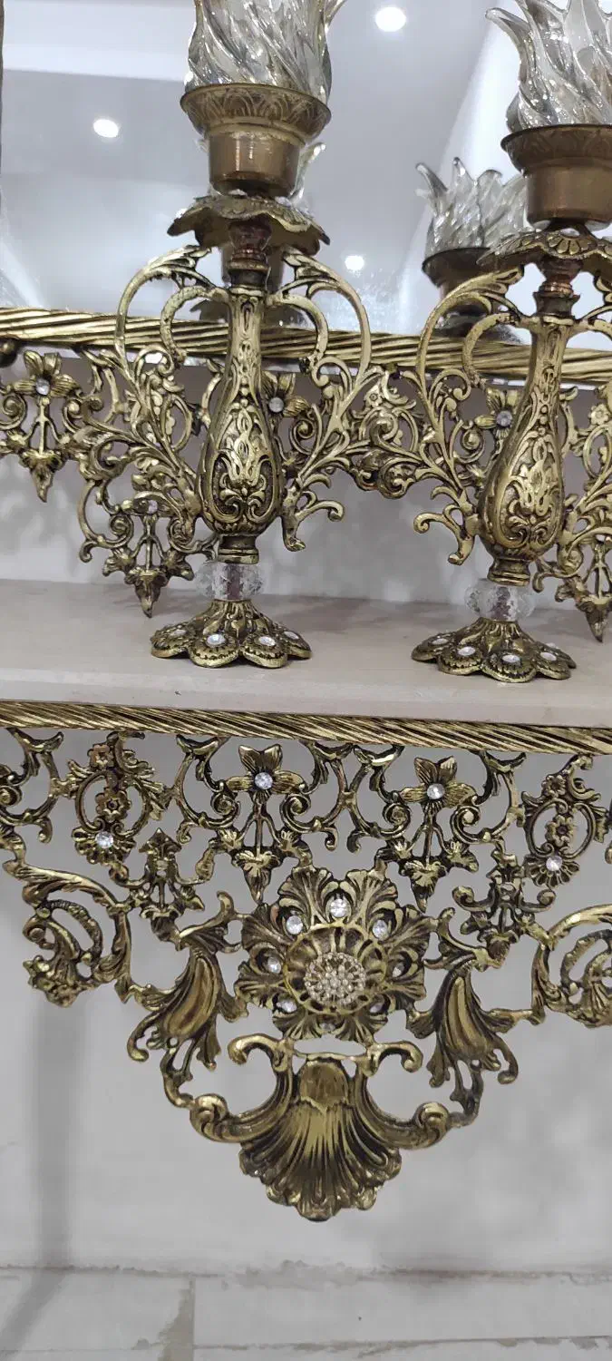 آینه شمعدون برنج اصل|آینه|کهریزک, |دیوار