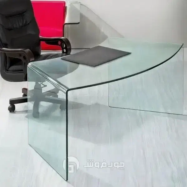 میز شیشه ای خم اداری|مبلمان اداری|باغستان, |دیوار