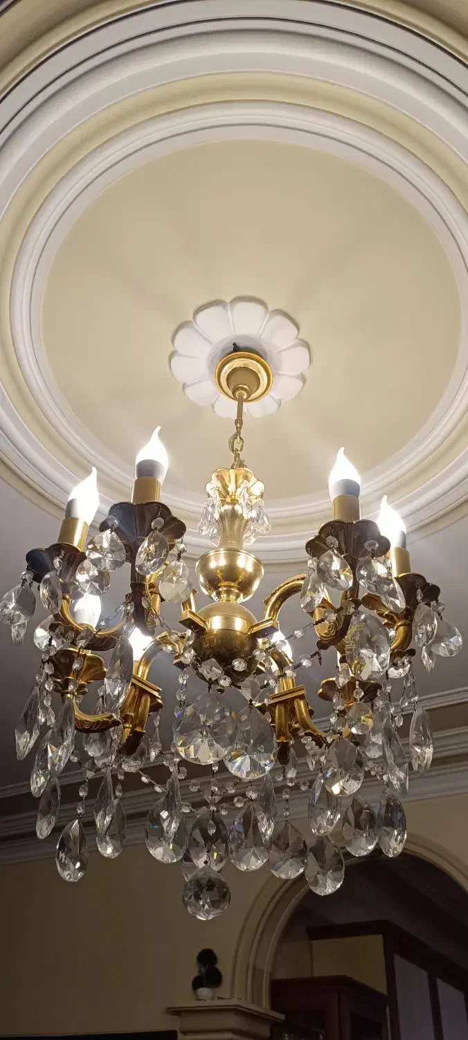 لوستر قدیمی برنز اصل|لوستر و چراغ آویز|تبریز, |دیوار