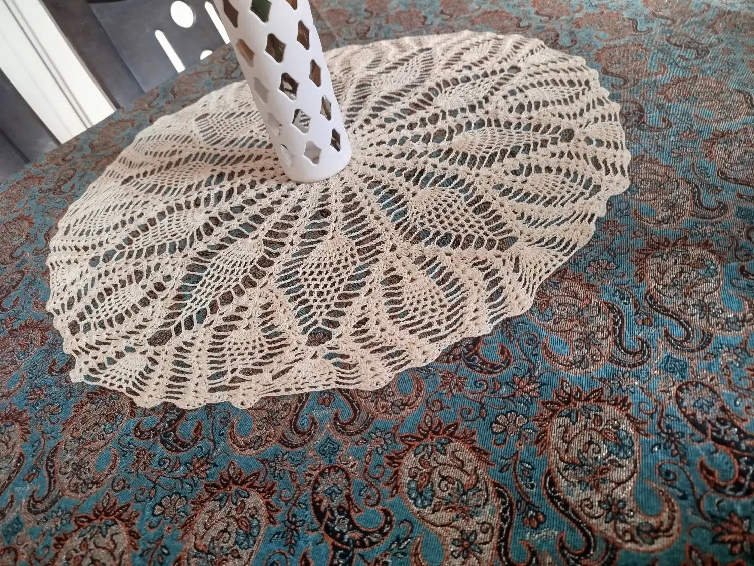 رومیزی ابریشم|پرده، رانر، رومیزی|قم, سنگ بند|دیوار