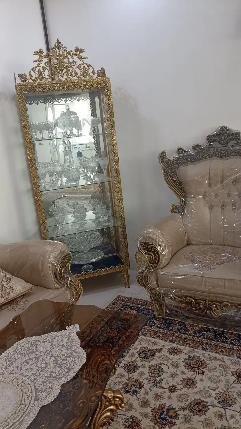 بوفه وآینه شمعدان برنز اصل|بوفه، ویترین، کنسول|آبیک, |دیوار