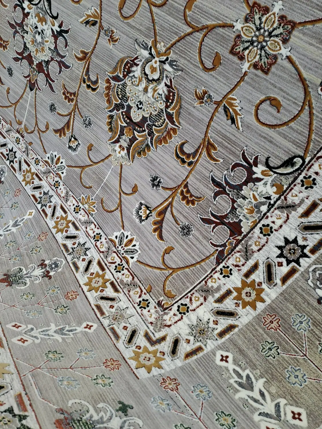 فرش۹متری ۱۲۰۰شانه ۳۶۰۰تراکم نخ آکرالیک افشان طوسی|فرش|تهران, ابوذر|دیوار