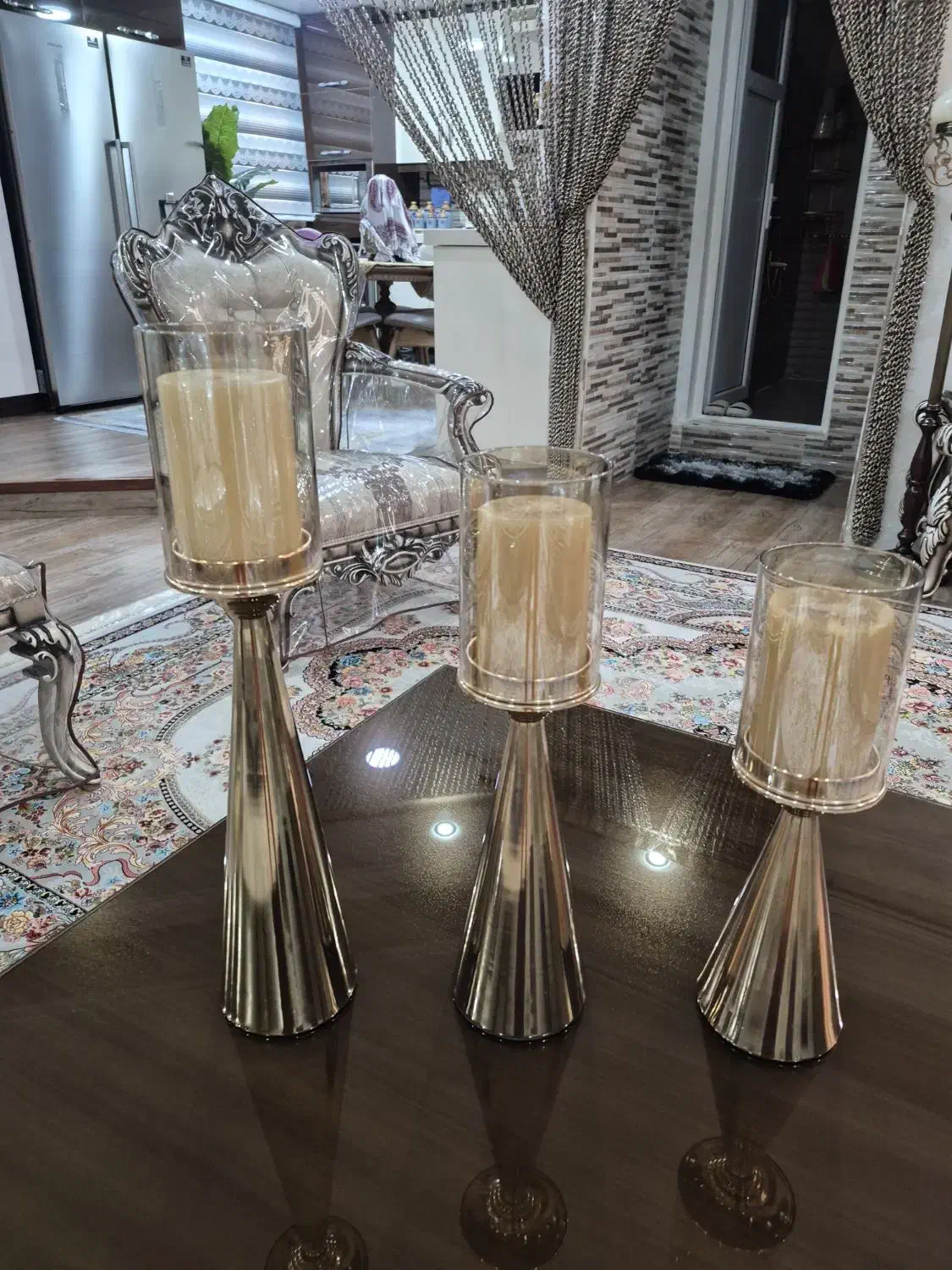 جاشمعی طلایی رنگ سه عدد|صنایع دستی و سایر لوازم تزئینی|اهواز, گلستان|دیوار