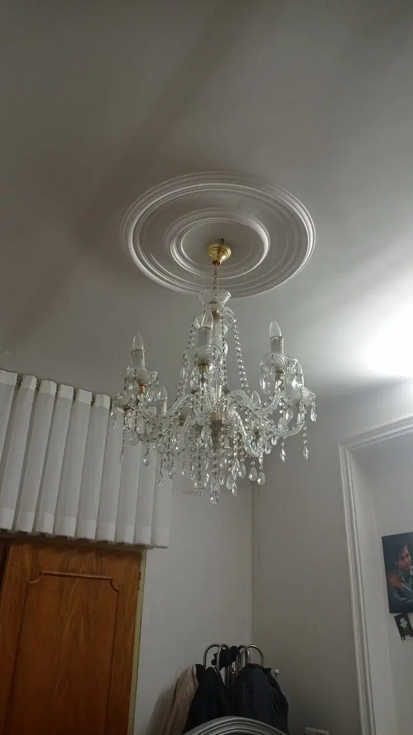 لوستر 8 شاخه کریستالی شیک|لوستر و چراغ آویز|دامغان, |دیوار