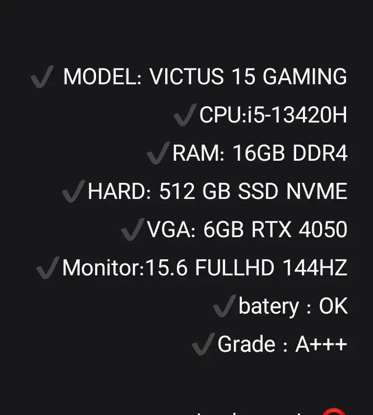 HP VICTUS 4050 16-G 512-SSD|رایانه همراه|مشهد, راهنمایی|دیوار