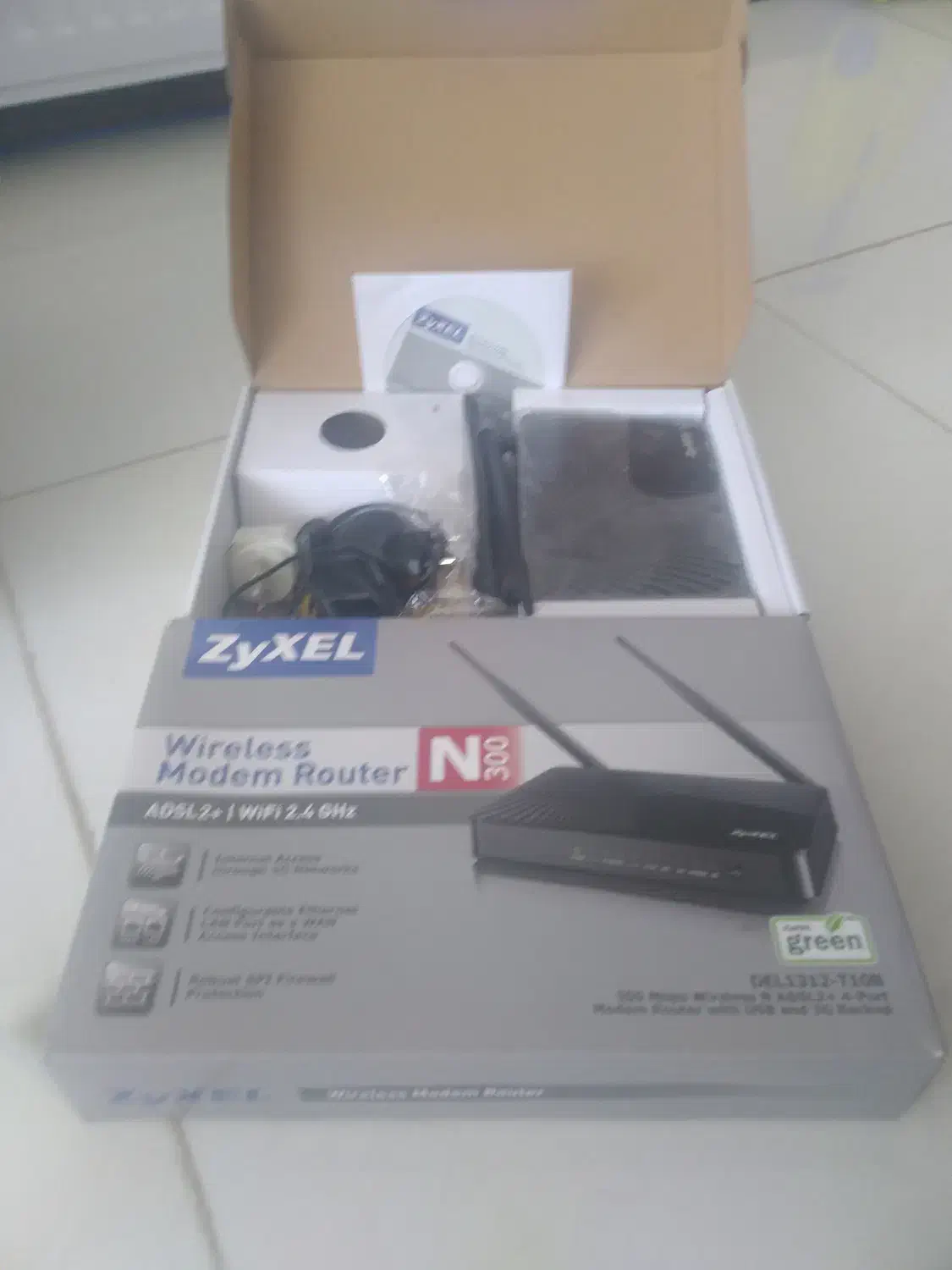 مودم  adsl وایرلس zyxel دو آنتنه|مودم و تجهیزات شبکه|سنندج, |دیوار