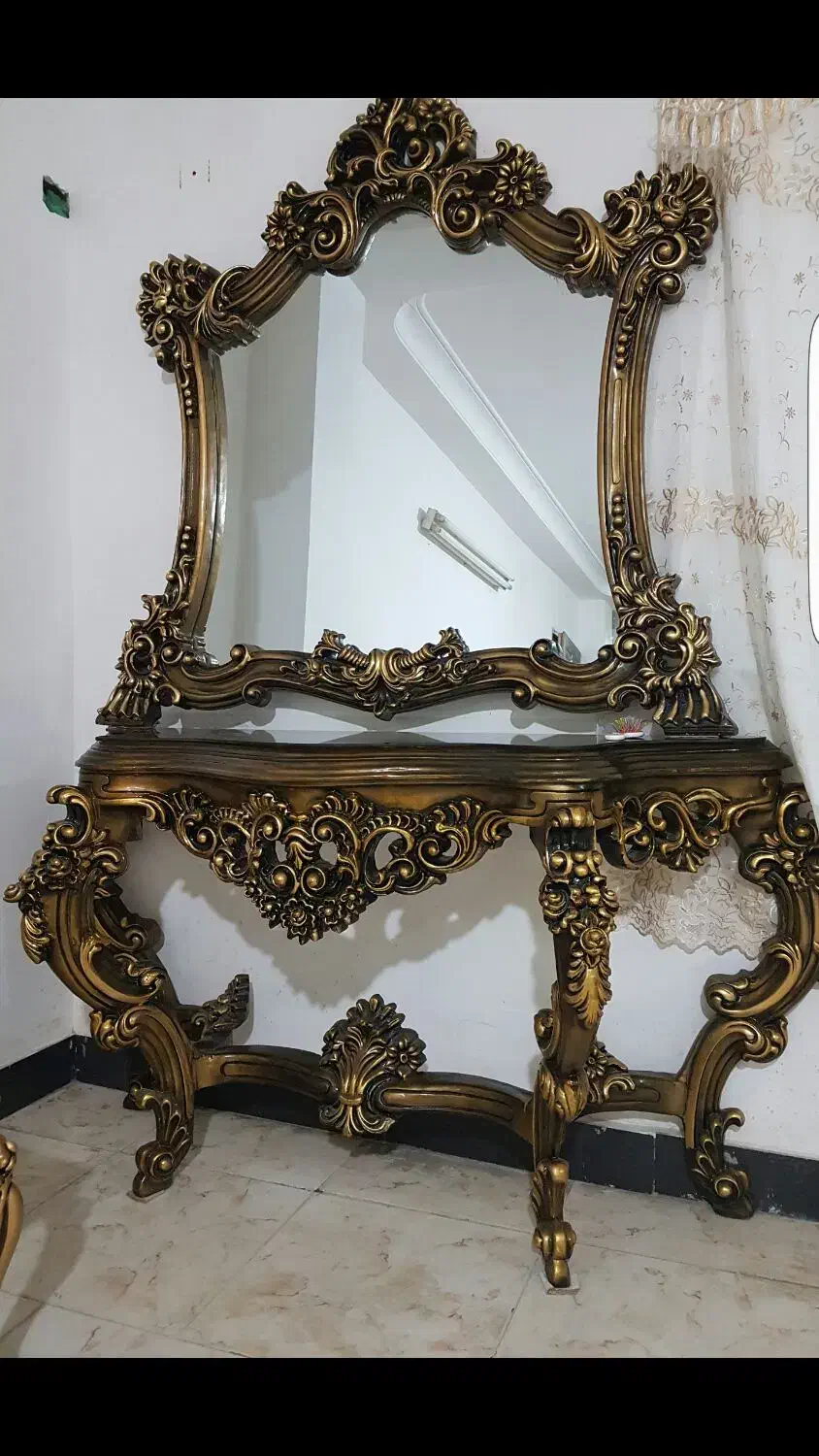 آینه کنسول سلطنتی بسیارزیبا|بوفه، ویترین، کنسول|سیاهکل, |دیوار