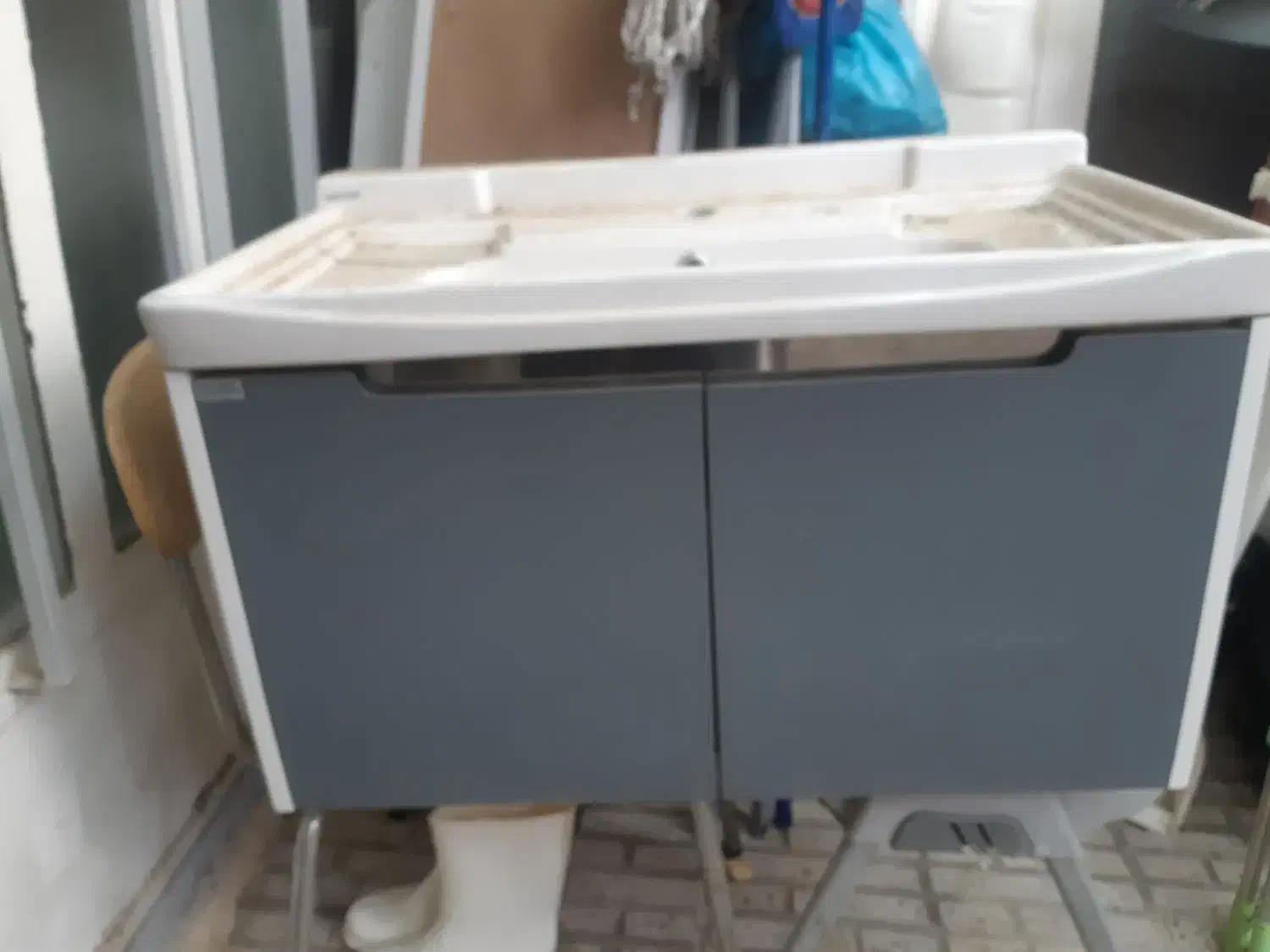 روشویی با باکس میز چوبی|لوازم سرویس بهداشتی|کرمانشاه, |دیوار