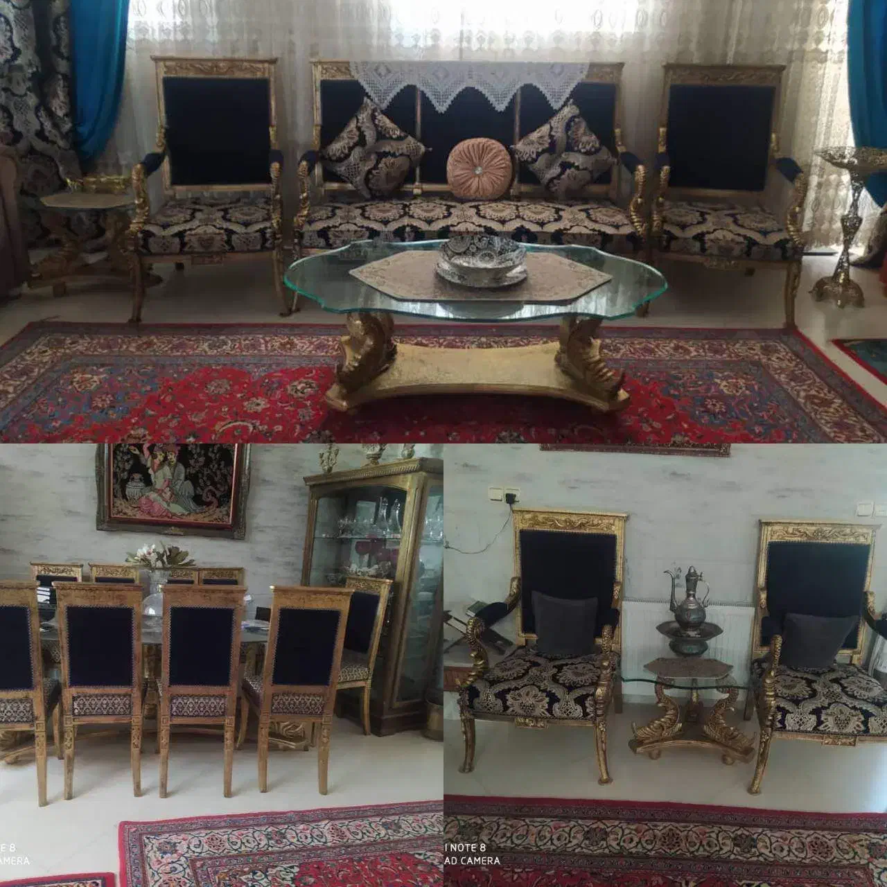 مبلمان۷نفره،ناهارخوری۱۰نفره، ویترین ست بامبلمان|مبلمان خانگی و میز عسلی|محلات, |دیوار