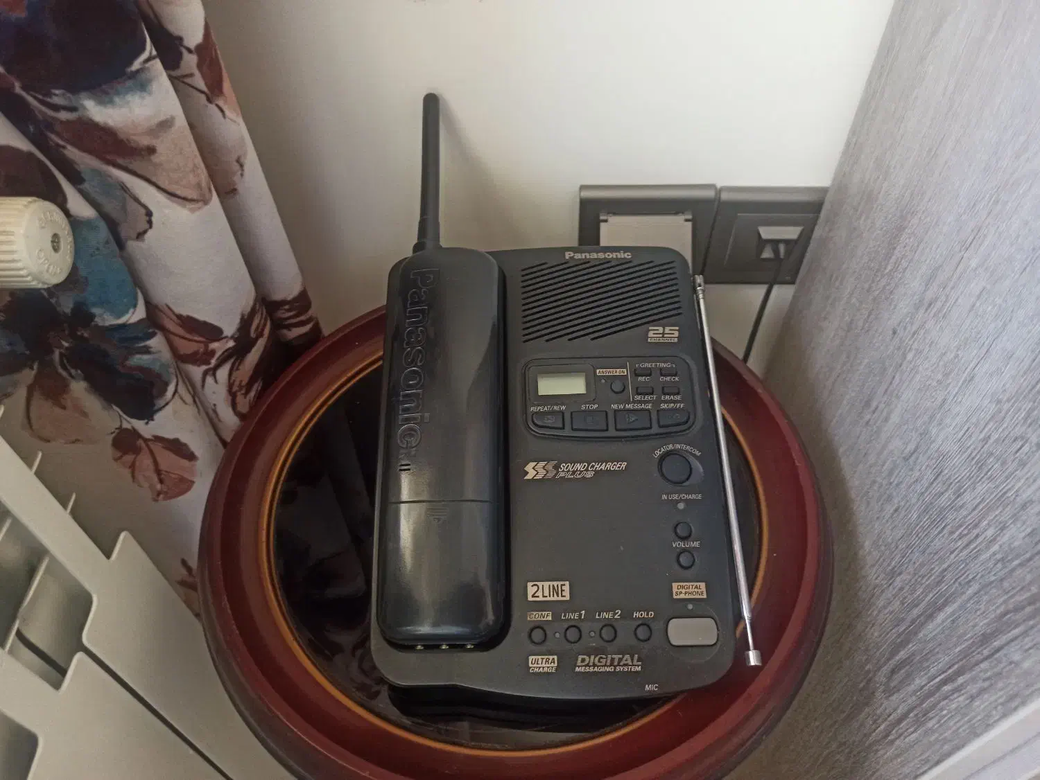 تلفن بیسیم پاناسونیک اصل ژاپن ورودی ۲ خط در حد نو|تلفن رومیزی|تهران, زعفرانیه|دیوار