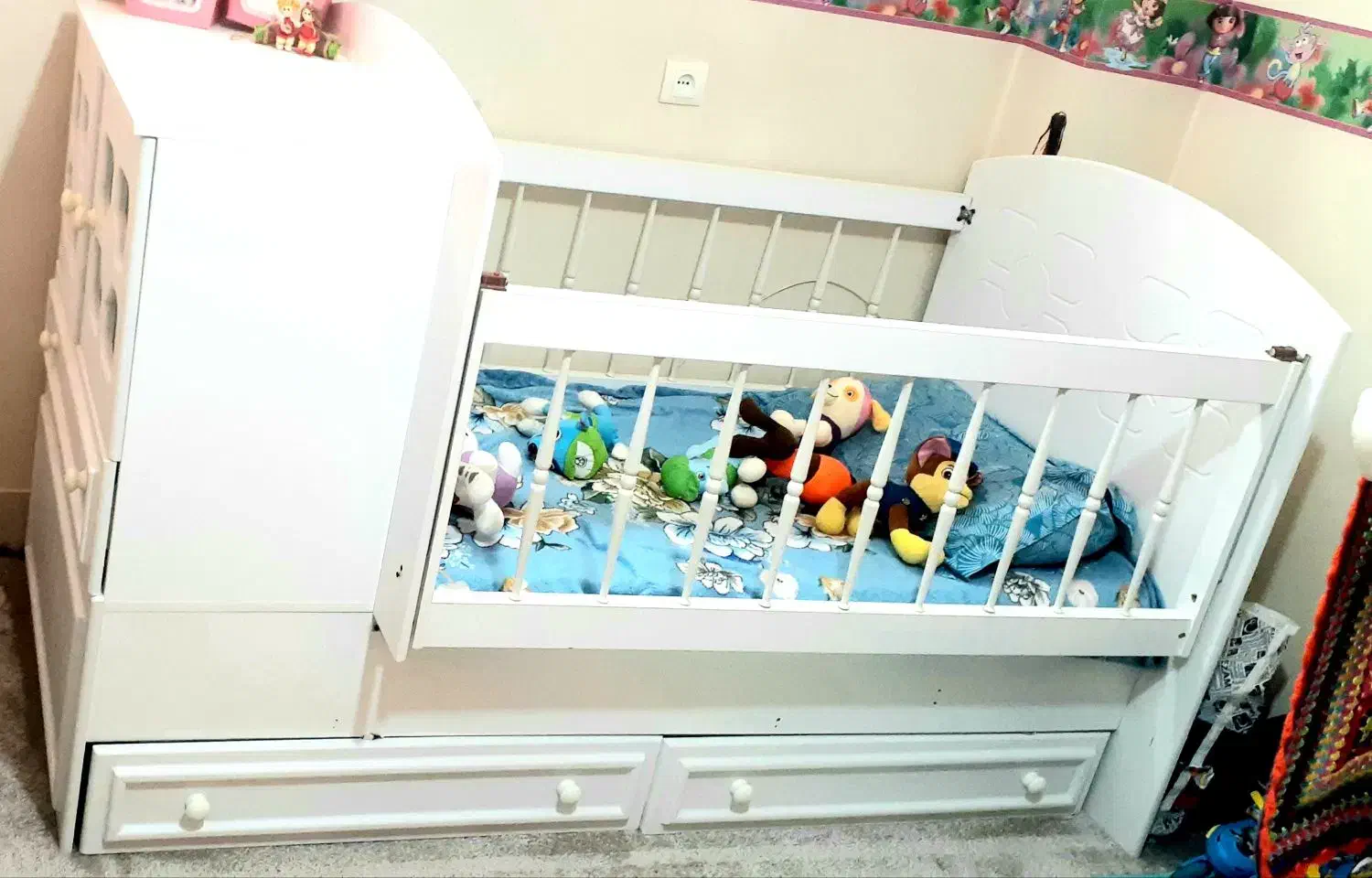 سرویس تخت و کمد چندکاره کودک و نوجوان|تخت و سرویس خواب|اصفهان, باغ فدک|دیوار