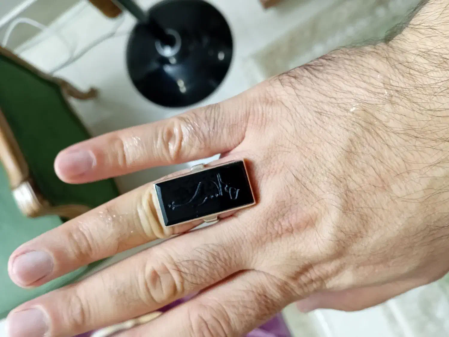 انگشتر عقیق سیاه|جواهرات|گنبد کاووس, |دیوار