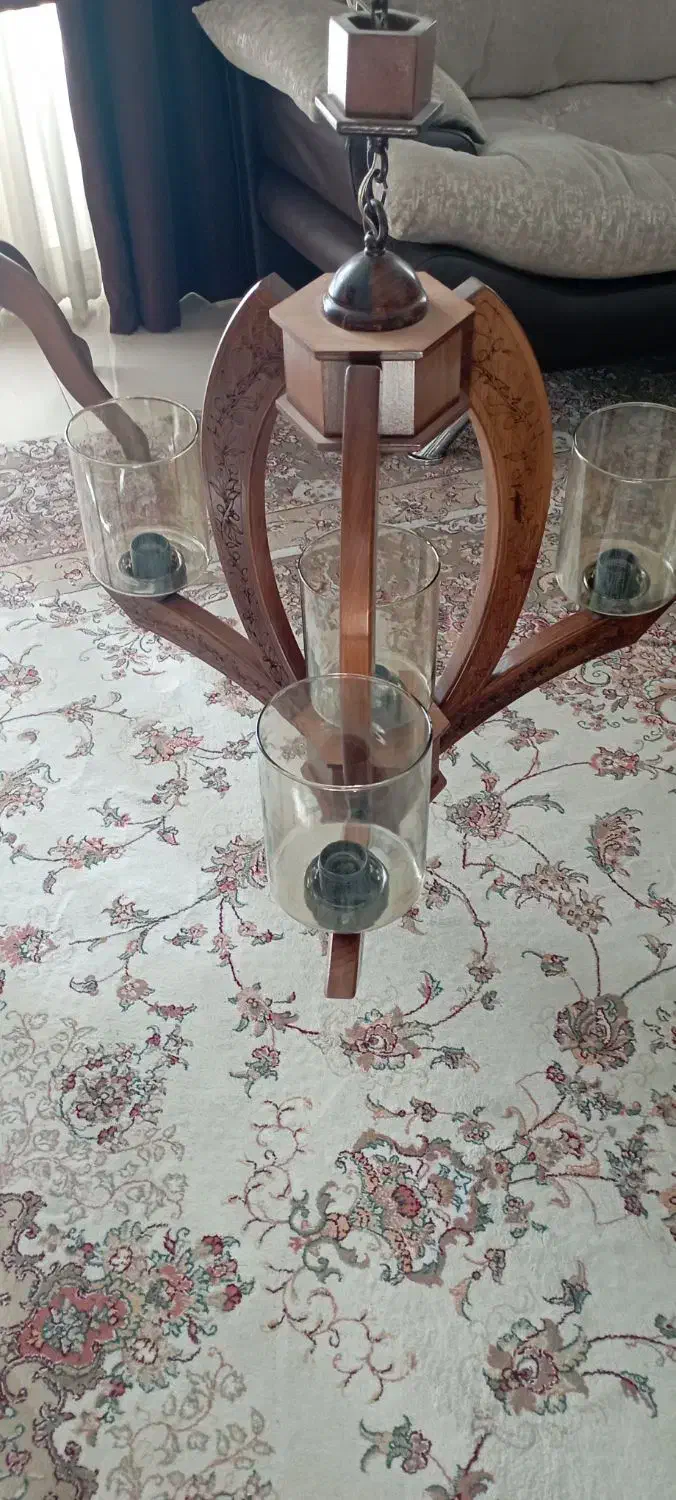 لوستر چوبی|لوستر و چراغ آویز|همدان, |دیوار