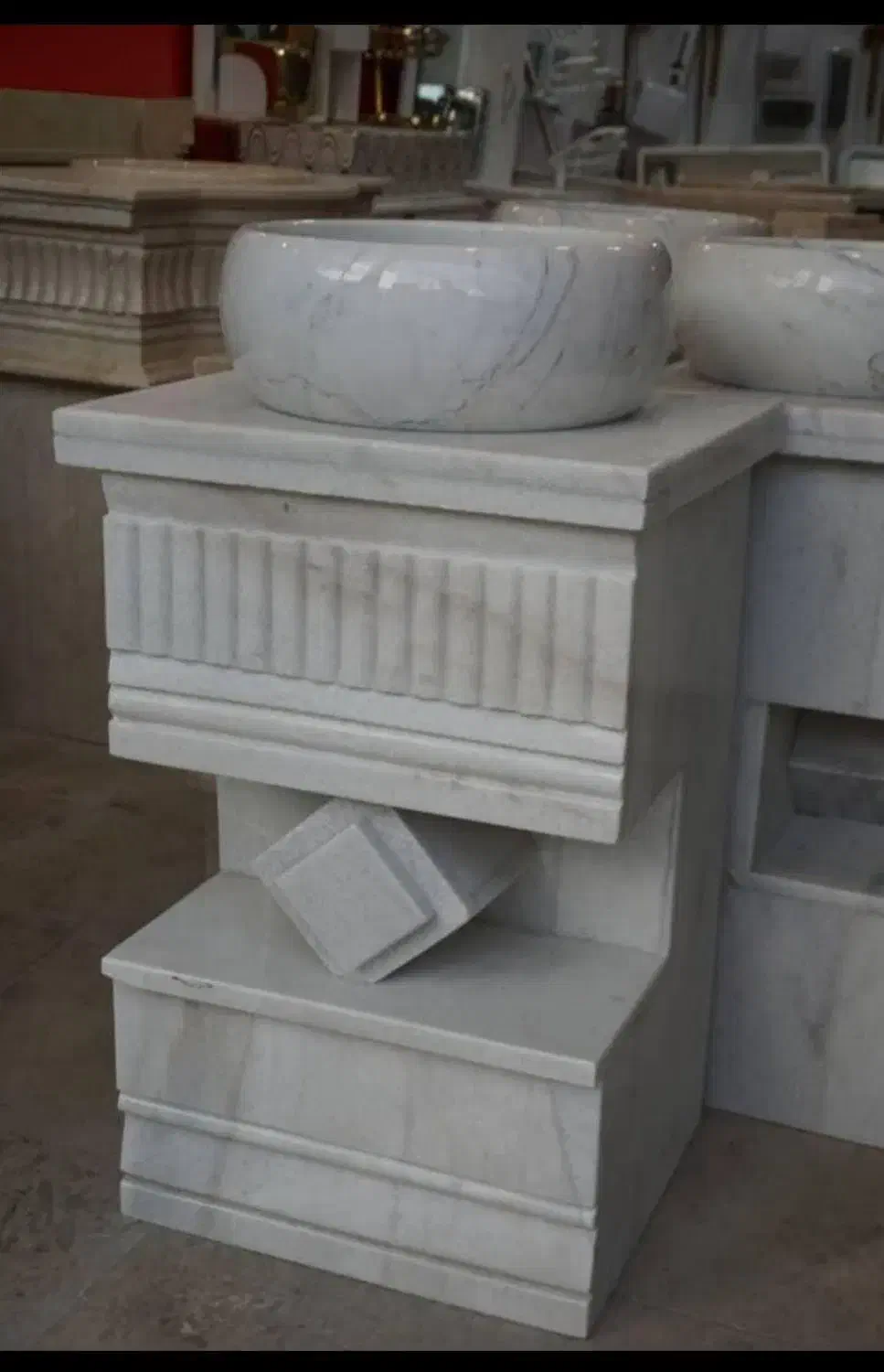 روشویی سنگی با آینه|لوازم سرویس بهداشتی|خرمآباد, |دیوار