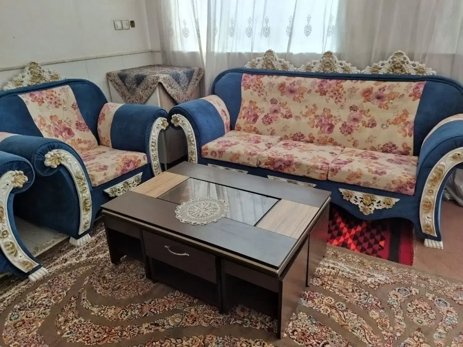 مبل ۷ نفره با عسلی|مبلمان خانگی و میز عسلی|قم, دروازه ری|دیوار
