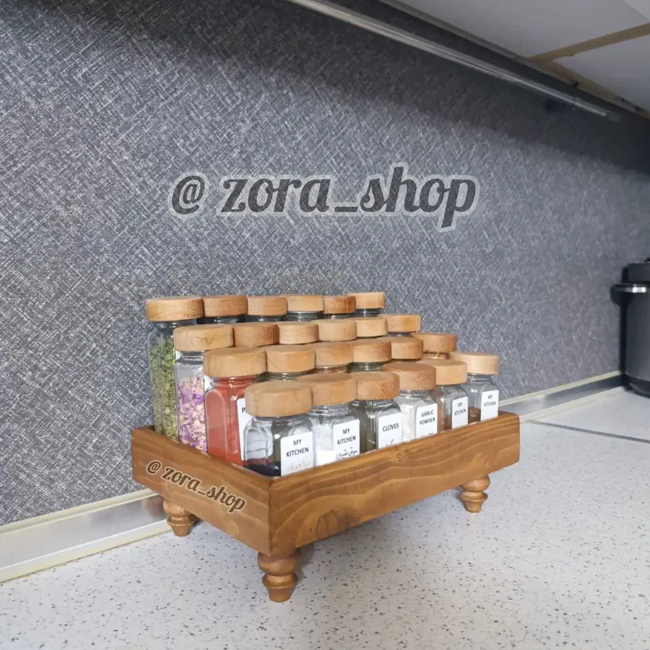 مکارتی شیشه ادویه استند|ظروف نگهدارنده، پلاستیکی، یک‌بارمصرف|قم, چهار مردان|دیوار