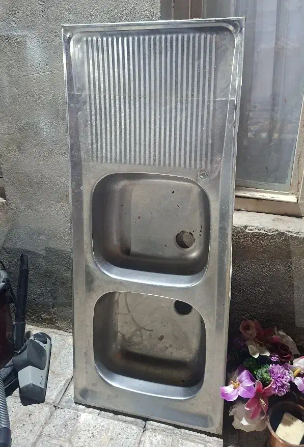 سینک دوقلو|آب‌چکان و نظم‌دهنده ظروف|مشهد, کارمندان دوم|دیوار