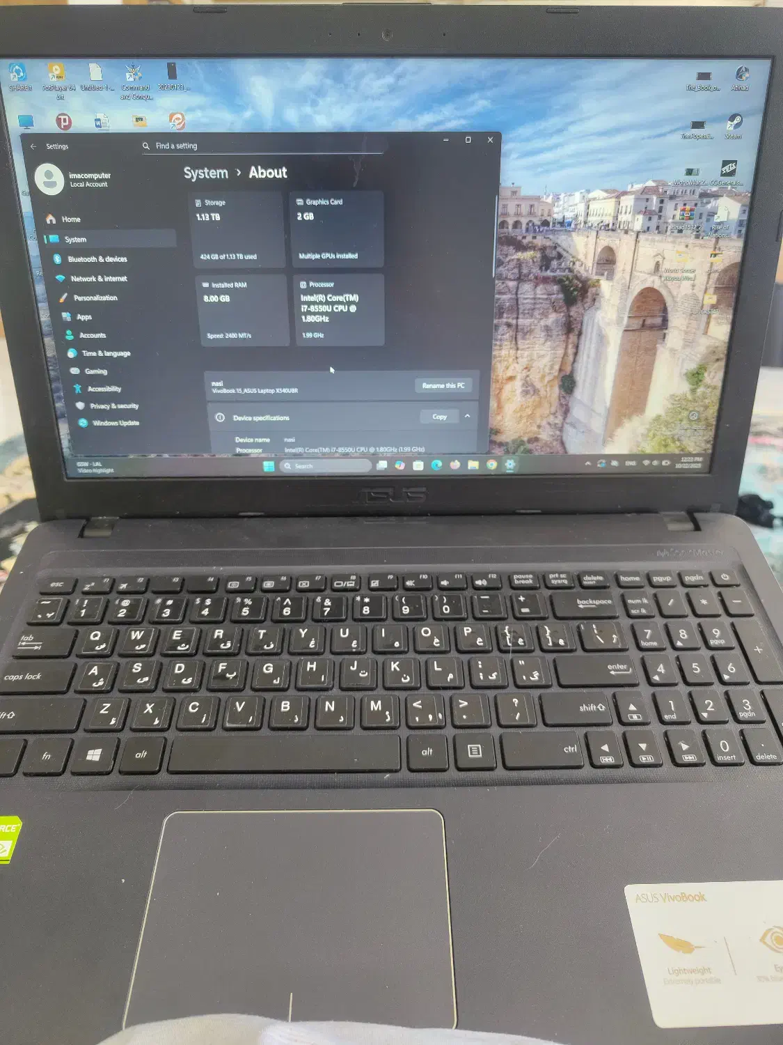 لپ تاپ ایسوس i7 قدرتمند|رایانه همراه|محلات, |دیوار