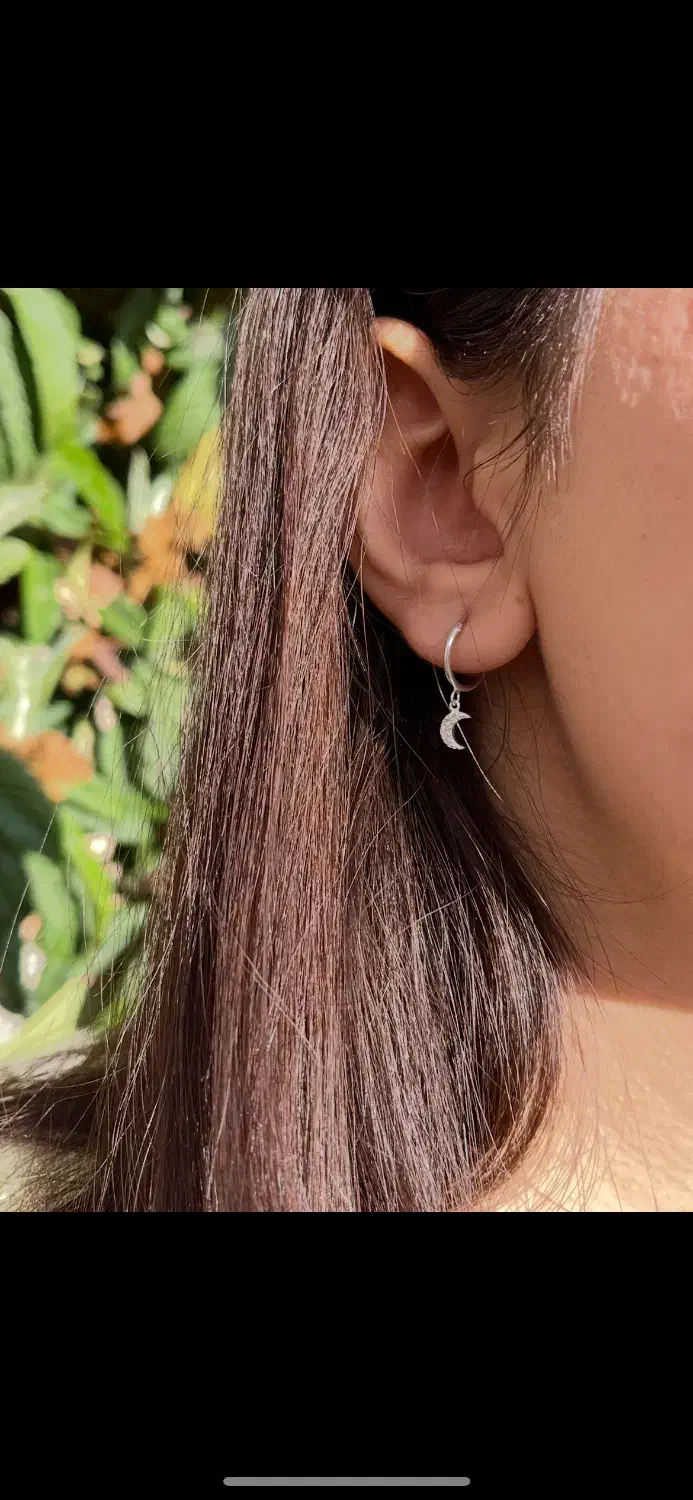 گوشواره ماه نقره|جواهرات|یاسوج, |دیوار