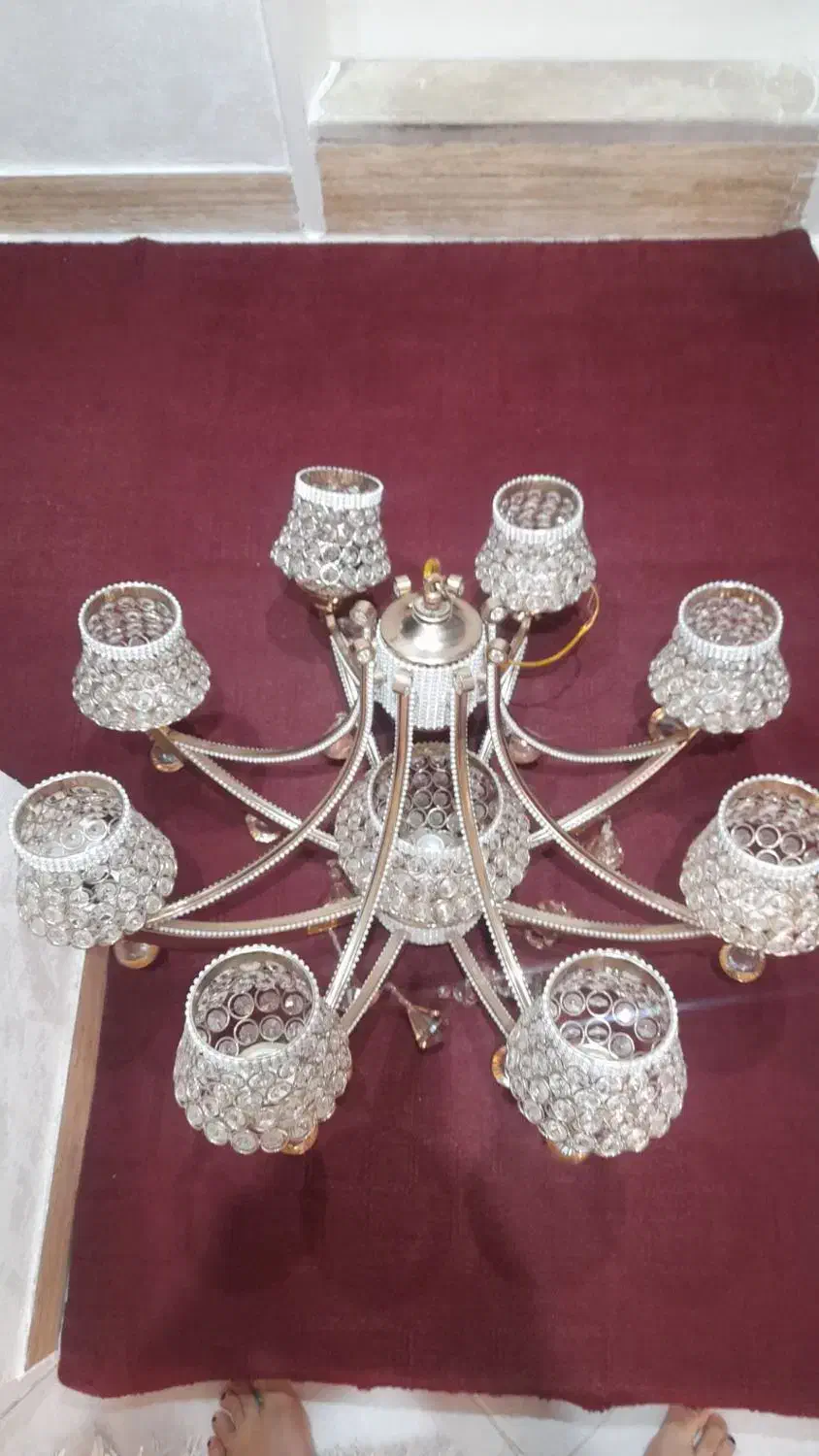 لوستر ۸شاخه سالم در حد|لوستر و چراغ آویز|فردوسیه, |دیوار