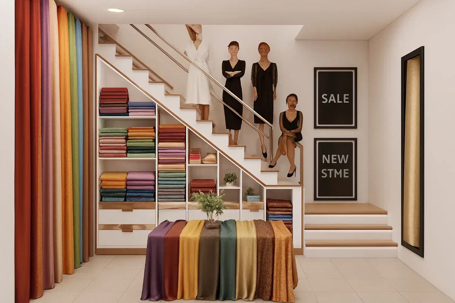 مجموعه کامل پارچه‌فروشی، مزون و خیاطی|لباس|سنندج, |دیوار