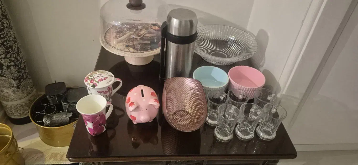 سرویس چایخوری پیوتر .کریستال سینی و ابکش استیل|ظروف سرو و پذیرایی|تهران, کوهک|دیوار